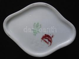 2 db Hollóházi jelzéssel ellátott virágokkal díszített porcelán ékszertartó / 2 pcs Hollóházi chinaw...