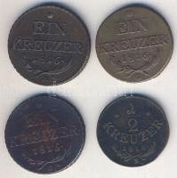 Ausztria 1816. 1Kr (3x) + 1/2Kr klf verdejellel! T:2,3