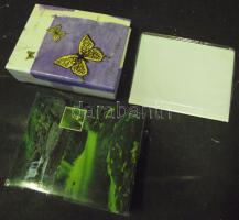 2 db új, kisméretű fénykép/képeslap album és egy kisebb dísztelen, nejlon fotótartó