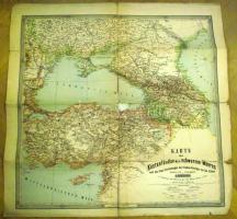 1878  k.k. Militar Institute Fekete-tenger térképe 52x55 cm (szakadt)