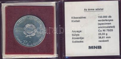 1982. 100Ft "Labdarúgó VB" T:BU Eredeti tokban, tanúsítvánnyal!