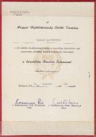 1967. A Szocialista Hazáért Érdemrend kitüntetés adományozó okirata  Losonczi Pál, az Elnöki Tanács elnökének saját kezű aláírásával igazolvánnyal