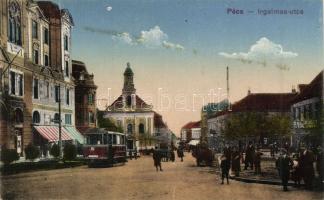 Pécs Irgalmas utca villamossal