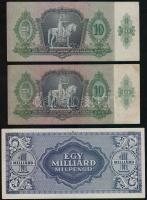 1936. 10P (2x) a Nemzeti Bank fölött lévő szöveg 1,5mm-el felfelé tolódott + 1946. 1.000.000.000MP (...