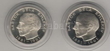 1961. "Bartók" 25Ft, 50Ft ezüst, díszdobozban T:PP!