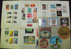 77 db régi és új külföldi sör- és sajtcímke