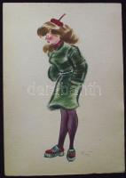 Ruszkay György (1924-1998): Női alak, tus-papír, jelzett 15x21 cm