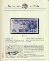 Richard Borek:"Banknoten der Welt" gyűrűs bankjegy gyűjtőalbum, összesen 61db ország bankj...