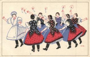 Hungarian folklore, bridal dance Galgahévíz So.Stpl