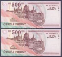 2006. 500Ft "1956-os forradalom évfordulója" (2x) "EC" széria, egymáshoz közeli ...