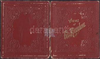 cca. 1889 A Fall River Line hajózási társaság szép kivitelű, dombornyomásos borítójú litho leporello...