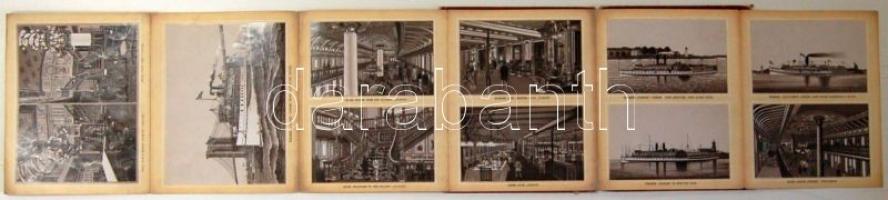 cca. 1889 A Fall River Line hajózási társaság szép kivitelű, dombornyomásos borítójú litho leporello...