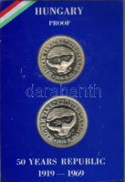1969. "Tanácsköztársaság" sor 50Ft, 100Ft ezüst, díszdobozban T:PP
