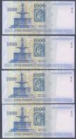 2007. 1000Ft "DB" széria (4x) egymás utáni sorszámmal T:I