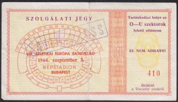 1966 Budapest Népstadion VIII. Atlétikai Bajnokság sajtójegy