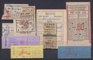 9 db klf régi magyar közlekedési jegy