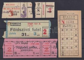 5 db klf régi magyar mozijegy