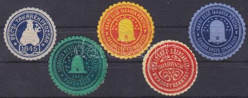 5 db klf takarékpénztári levélzáró