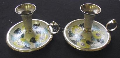 2 db szétszedhető réz gyertyatartó