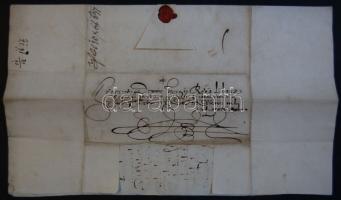 1637 Kaligrafikus magyar nyelvű levele Réés Györgynek, Körmöcbánya főbírájának a levélíró elhagyott pallosa ügyében viaszpecséttel / Handwritten calligraphic letter in Hungarian to the main judge of Cremnitz with wax-seal
