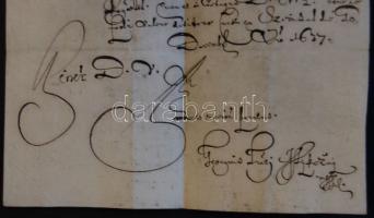 1637 Kaligrafikus magyar nyelvű levele Réés Györgynek, Körmöcbánya főbírájának a levélíró elhagyott ...