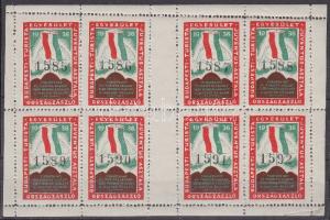 1936 Budapesti Turista Egyesület adománybélyeg 8-as kisív