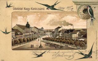 Nagykanizsa Főtér Emb. litho