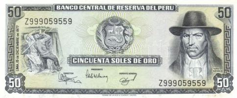 Peru 1974-77. 5S, 10S, 50S (2x) T:I