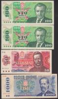 Csehszlovákia 1985. 1000K T:III + 1987. 50K T:II + 1989. 100K (2x) egymás utáni sorszámmal T:II-