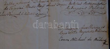 1777 Polgárok által az uralkodóhoz felterjesztett ügy elbírálásáról értesítő levél Bajzáth József ve...