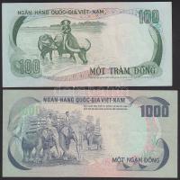 Dél-Vietnam 1972. 50D, 100D, 500D, 1000D T:I-,II+,III-