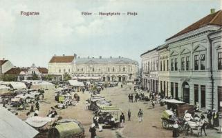 Fogaras main square fair with Hotel Merkur