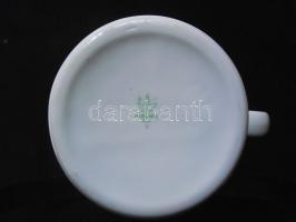 Hollóházi jelzéssel ellátott porcelán bányász sörös korsó az 1985. évi Megyei Eocén Védnökségi Talál...