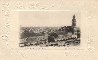 Nagyvárad St László square with the shop of Adolf Berger Emb.
