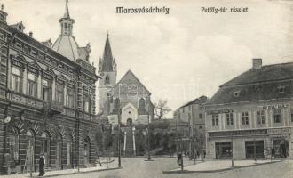 Marosvásárhely Petőfi square, the confectionery shop of Lajos Grexa and the shop of Simon Schwartz
