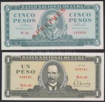 Kuba 1964. 5P "SPECIMEN" felülbélyegzéssel + 1979. 1P T:I