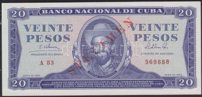 Kuba 1964. 20P "SPECIMEN" felülbélyegzéssel T:I