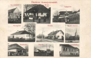 Avasújváros with synagogue, railway station and gendarmerie station
