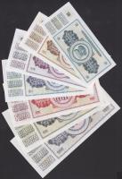 Jugoszlávia 1968.5.1. 5D + 1978. 20D + 50D + 1000D +  1981. 10D + 100D + 500D T:I