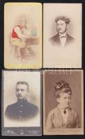 ~1880  4 db keményhátú fotó, benne katonai