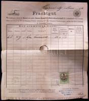 1874 DDSG feladó vevény "WAITZEN" 5kr okmánybélyeggel