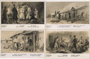 1920. Ukrán irodalmi illusztrációk, judaika, 12 db / Ukrainische Literatur - Illustrationen, Judaika, 12 Stk.