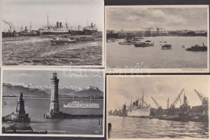 Hajók, kikötők 14 db főleg háború előtti lap