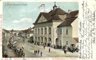 Késmárk Kossuth street, Hotel Késmárk at election day