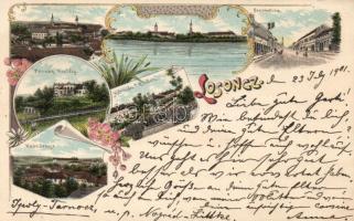 Losonc with military barracks litho