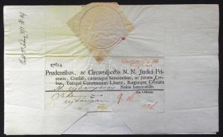 1796 Helytartótanácsi leirat József nádor saját kezű aláírásával és királyi szárazpecséttel / Ex off...