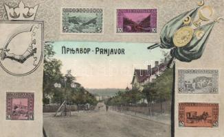 Prnjavor with Bosnian stamps