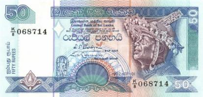 Sri Lanka 1992. 50R + 1998. 200R emlékkiadás + 2001. 20R + 100R + 2004. 10R T:I