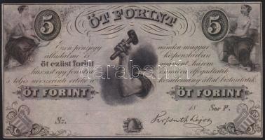 Emigrációs "Kossuth bankó" 18.. 5Ft "F" T:I