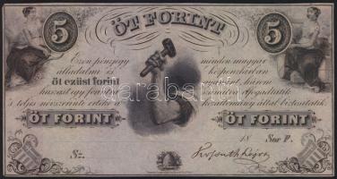 Emigrációs "Kossuth bankó" 18.. 5Ft "F" T:I